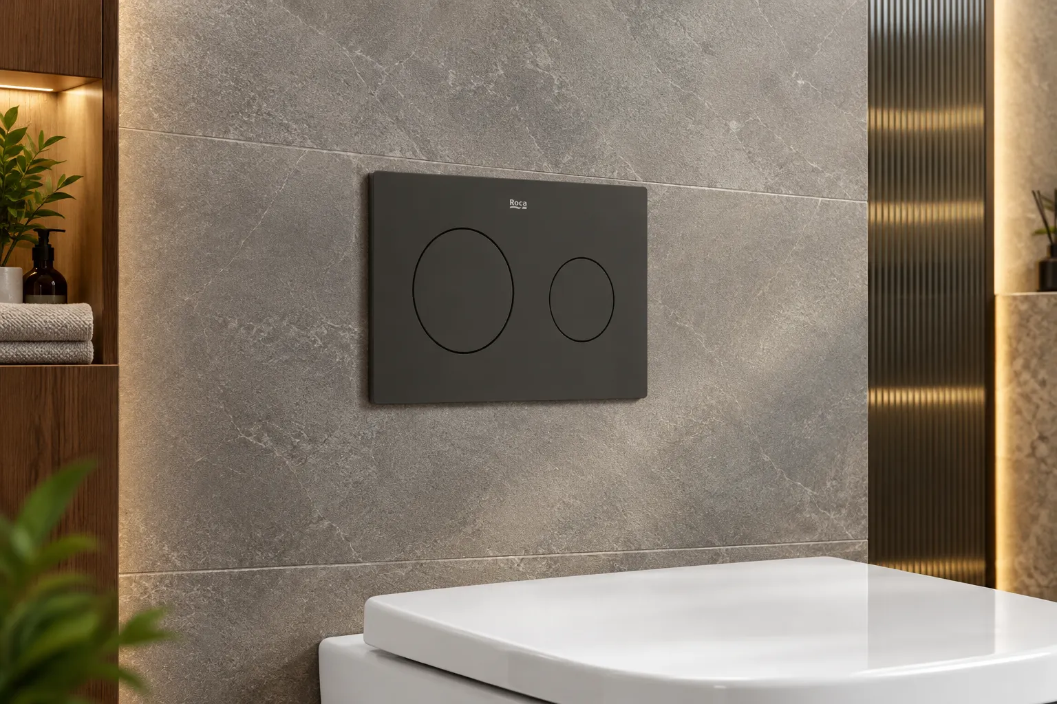 PL10 Plate Dual Flush Onyx